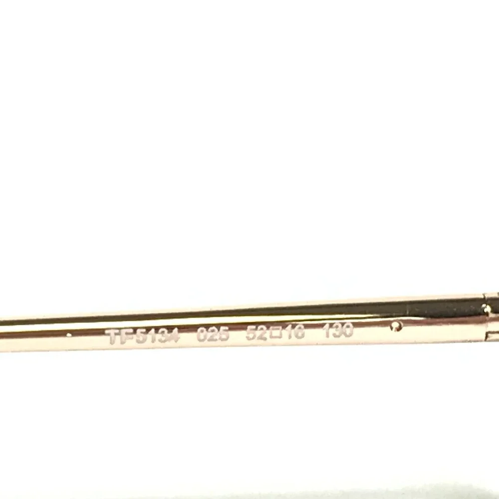 Tom Ford Eyeglasses Frames TF5134 025 Beige Gold Horn Round Full Rim 52-16-130